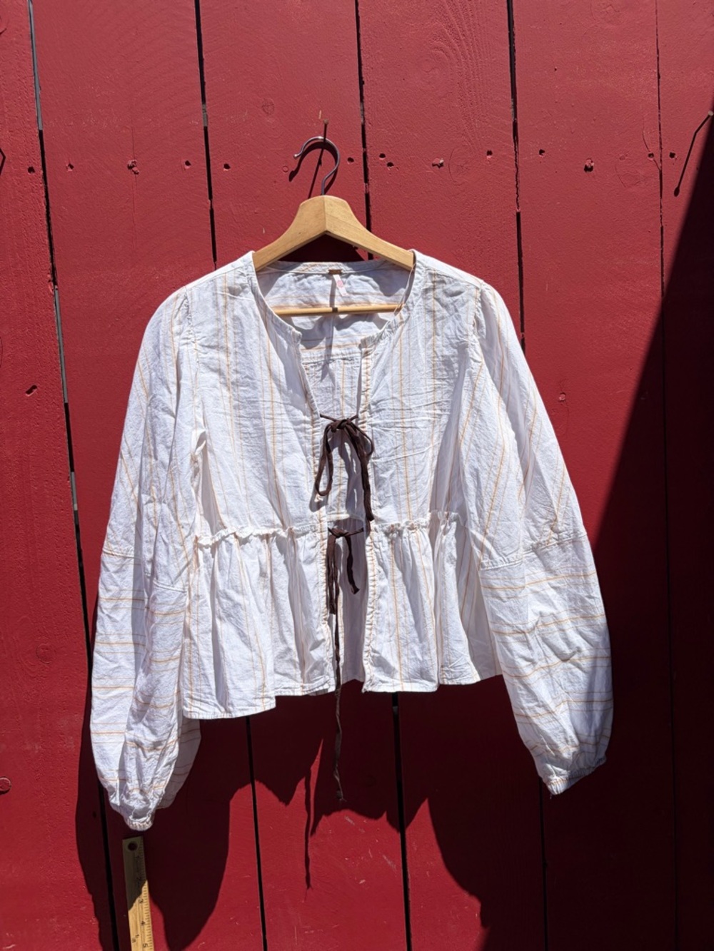 Free People Brunch Babe tie-front blouse